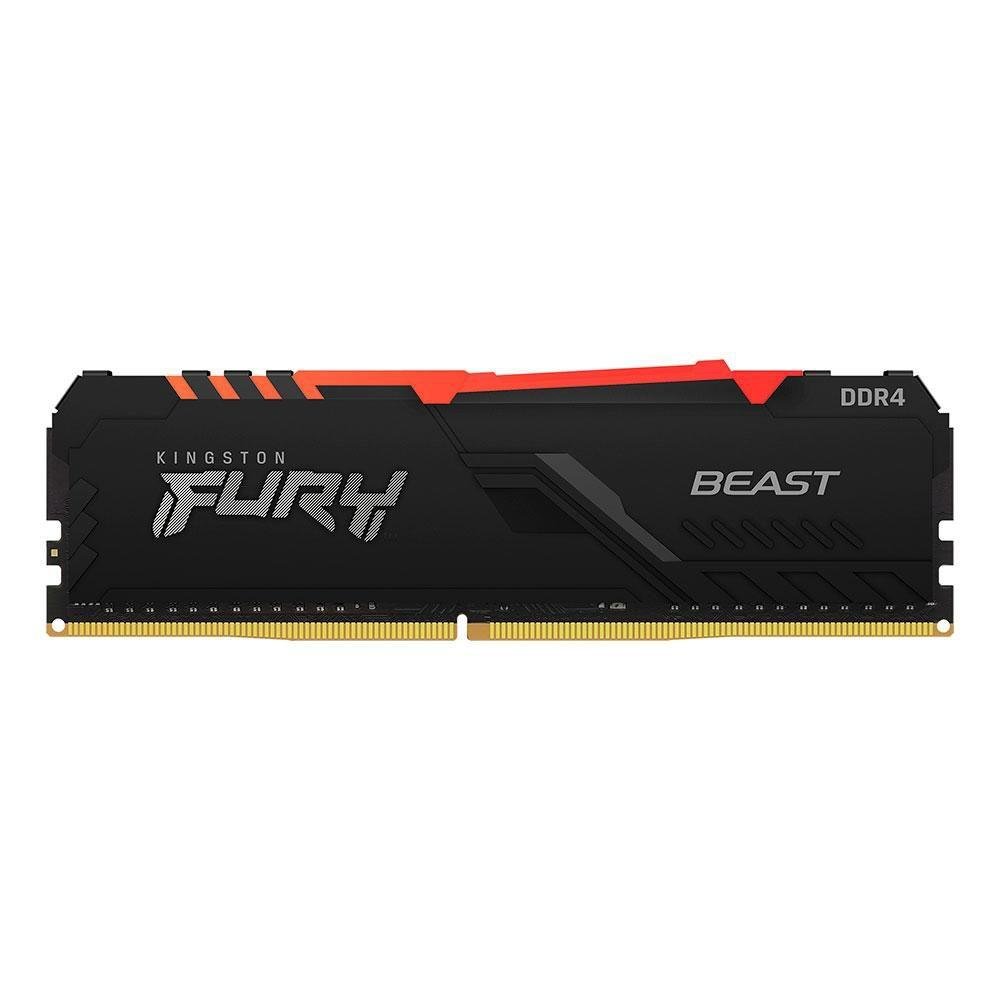 Memória Kingston Fury Beast, RGB, 16GB, 3200MHz, DDR4, CL16, Preto - KF432C16BBA-16 (1) Memória Kingston Fury Beast, RGB, 16GB, 3200MHz, DDR4, CL16, Preto - KF432C16BBA/16 - Imagem 1