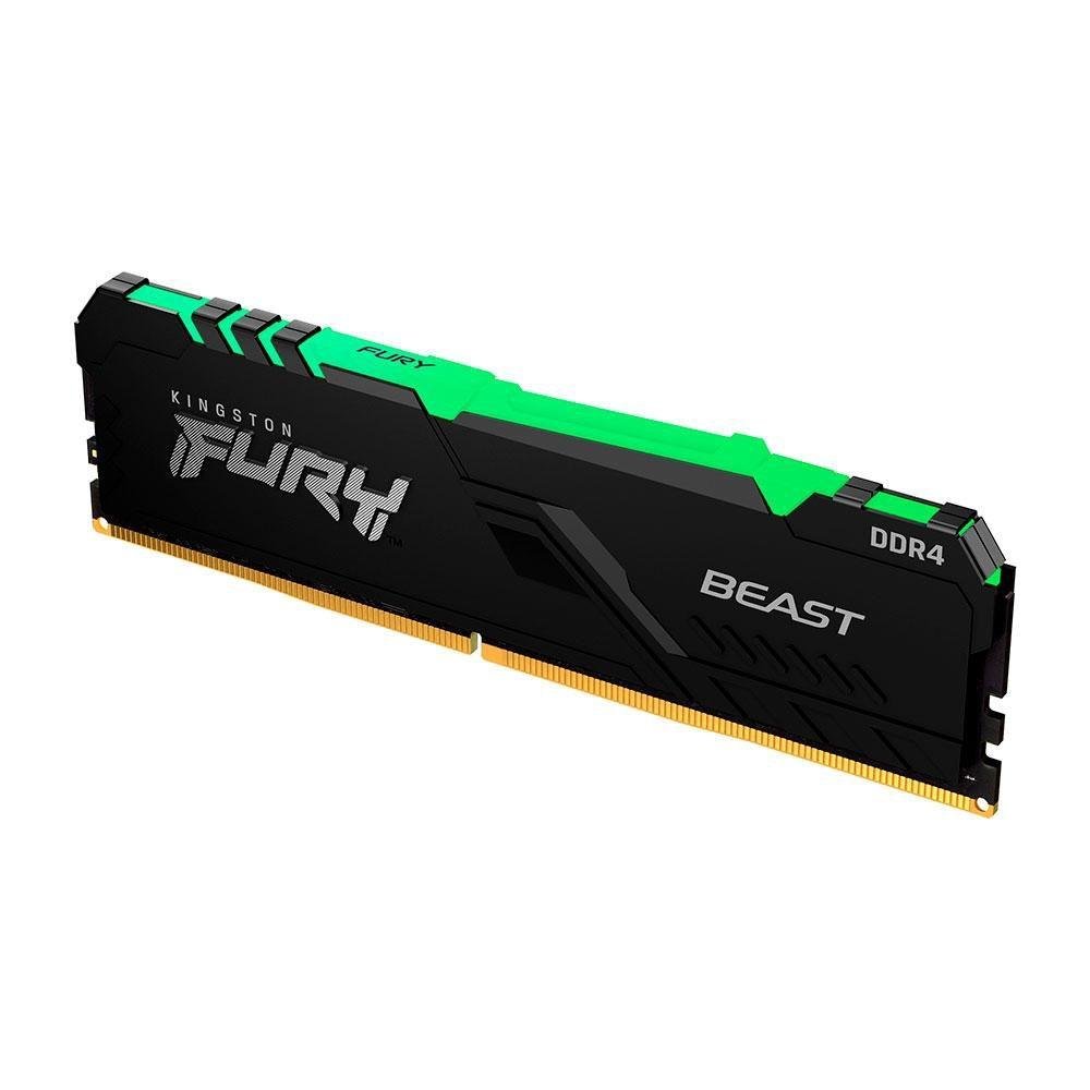 Memória Kingston Fury Beast, RGB, 16GB, 3200MHz, DDR4, CL16, Preto - KF432C16BBA-16 (3) Memória Kingston Fury Beast, RGB, 16GB, 3200MHz, DDR4, CL16, Preto - KF432C16BBA/16 - Imagem 3