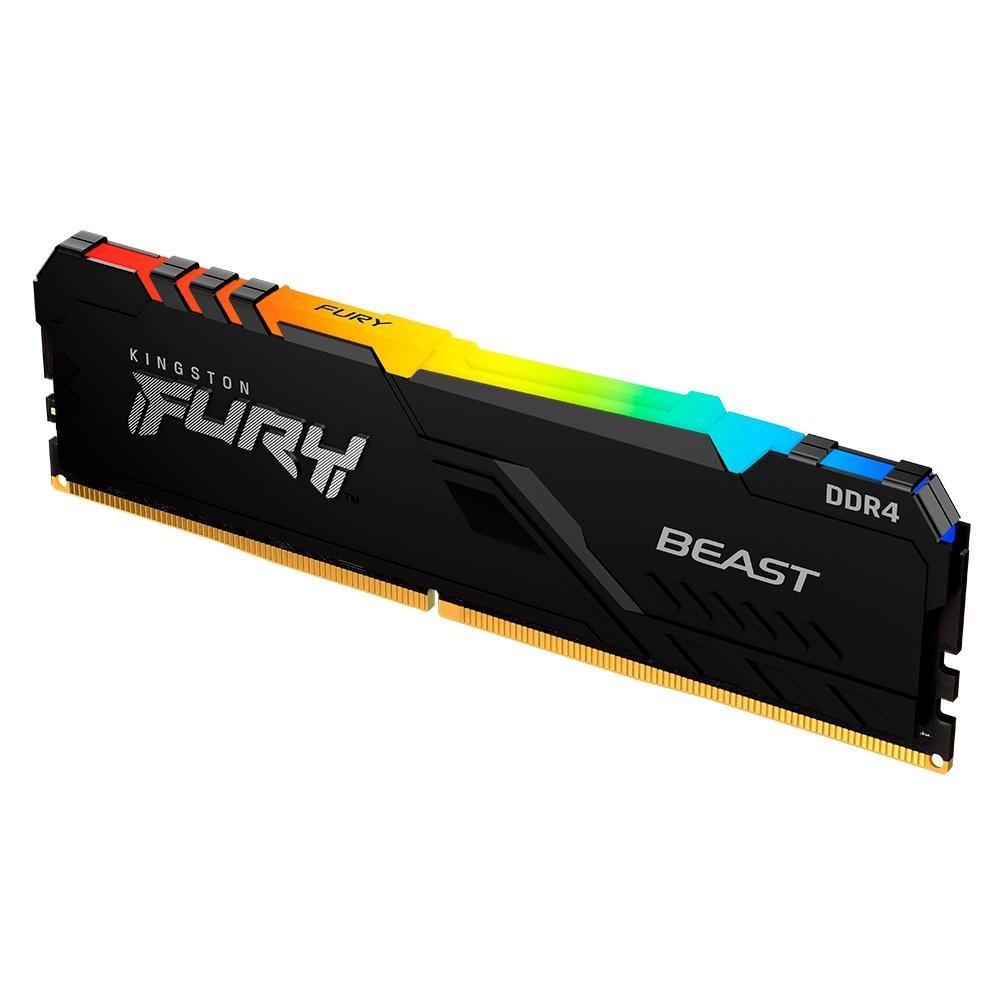 Memória Kingston Fury Beast, RGB, 16GB, 3200MHz, DDR4, CL16, Preto - KF432C16BBA-16 (4) Memória Kingston Fury Beast, RGB, 16GB, 3200MHz, DDR4, CL16, Preto - KF432C16BBA/16 - Imagem 4