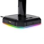 Suporte Para Headset Redragon Scepter Pro HA300, RGB, Preto, Com 4 Portas, USB e Base EmborrachadaSuporte Para Headset Redragon Scepter Pro HA300, RGB, Preto, Com 4 Portas, USB e Base Emborrachada - Imagem 2