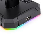 Suporte Para Headset Redragon Scepter Pro HA300, RGB, Preto, Com 4 Portas, USB e Base EmborrachadaSuporte Para Headset Redragon Scepter Pro HA300, RGB, Preto, Com 4 Portas, USB e Base Emborrachada - Imagem 3