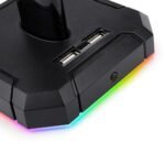 Suporte Para Headset Redragon Scepter Pro HA300, RGB, Preto, Com 4 Portas, USB e Base EmborrachadaSuporte Para Headset Redragon Scepter Pro HA300, RGB, Preto, Com 4 Portas, USB e Base Emborrachada - Imagem 4