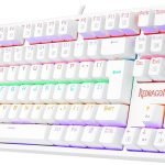 Teclado Mecânico Gamer Redragon Daksa Lunar White Iluminação Rainbow Switch K576W-R, Branco