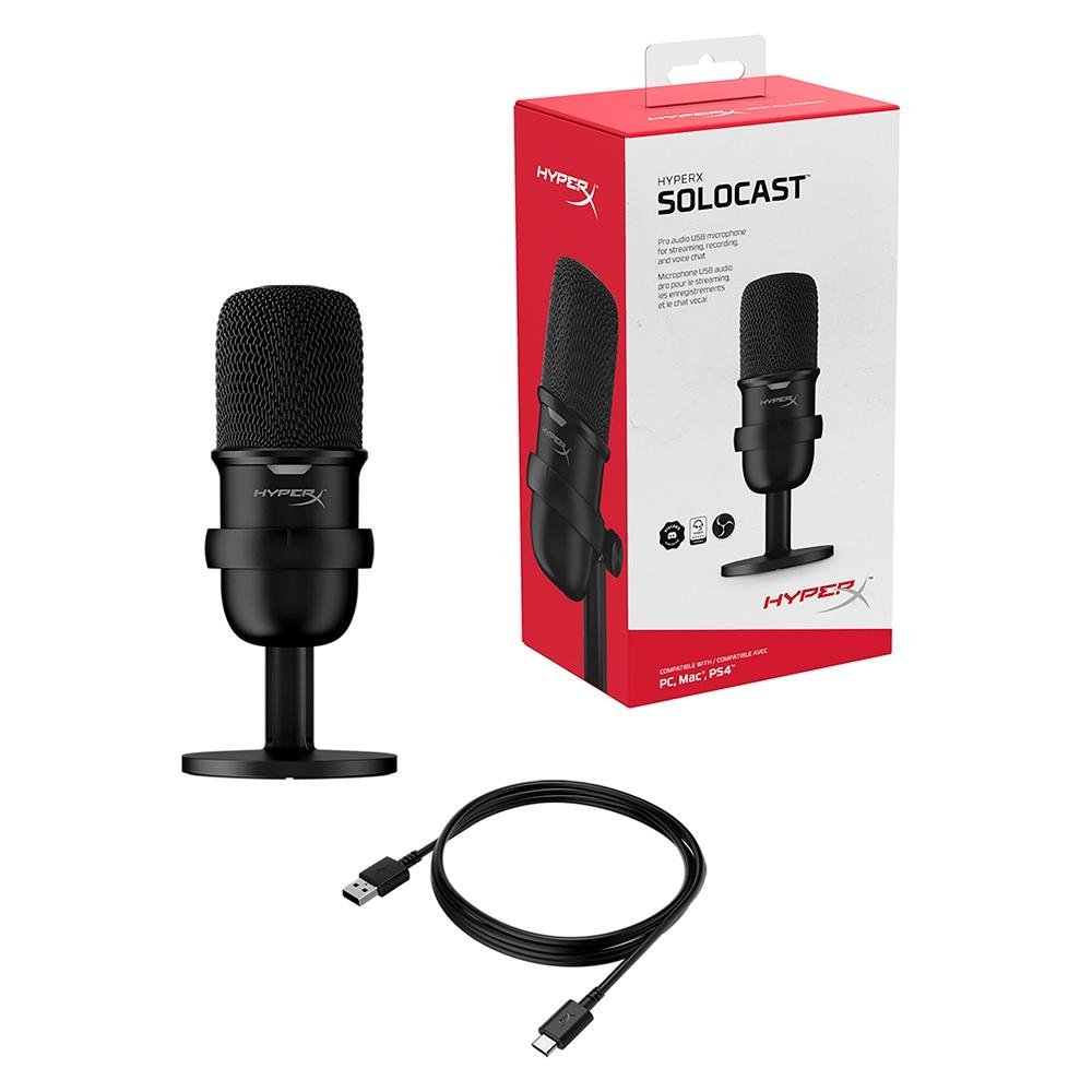 microfone-hyperx-solocast-usb-compativel-ps4-mac-pc-hmis1x-xx-bk-g_1605801370_gg HyperX Solocast HMIS1XXXBK/G Microfone USB (Preto) - Imagem 1