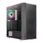 Gabinete Gamer Aerocool Skribble V1, ARGB, Mid-Tower, Lateral de Vidro, Com 3 Fans, Preto, SKRIBBLE-G-BK-V1 - Imagem 2