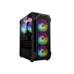 Gabinete Gamer Gamdias Aura GC1 Elite, Vidro Temperado, ATX, Mid Tower, RGB, Com 4 Fans, Sem Fonte, Black