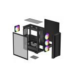 Gabinete Gamer DeepCool CC560 ARGB V2, Black, Mid Tower, Vidro Temperado, ATX, Sem Fonte, Com 4 Fans, R-CC560-BKTAA4-G-2 - Imagem 7