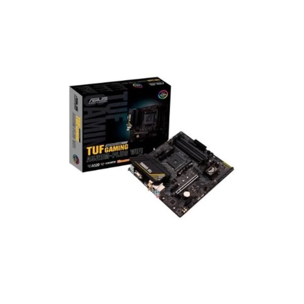 Placa-Mãe ASUS TUF GAMING A520M-PLUS WIFI, AMD AM4, RGB, mATX, DDR4, Preto - 90MB17F0-M0EAY0