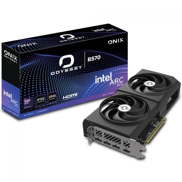 Placa de Vídeo ONIX Intel ARC B570 ODYSSEY, 10GB, GDDR6, Xe2, Ray Tracing, 8347-00178