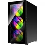 Gabinete Gamer FSP CMT192, Mid Tower, Vidro Temperado, ATX, Preto, Sem Fonte, Com 4 Fans - Imagem 2