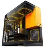 Gabinete Gamer Geometric Future Model 5, Sem Fans, Preto e Amarelo