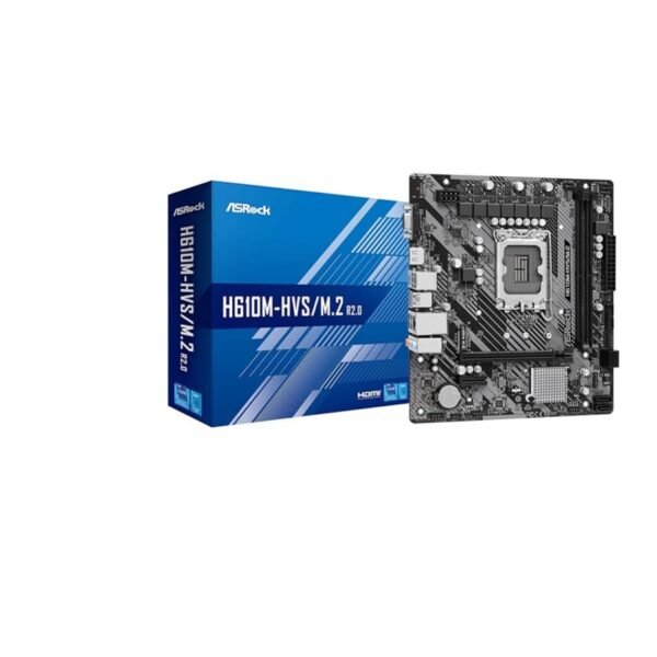 Placa Mãe ASRock H610M-HVS/M.2 R2.0, Chipset H610, Intel LGA 1700, mATX, DDR4, 90-MXBJJ0-A0BAY1Z