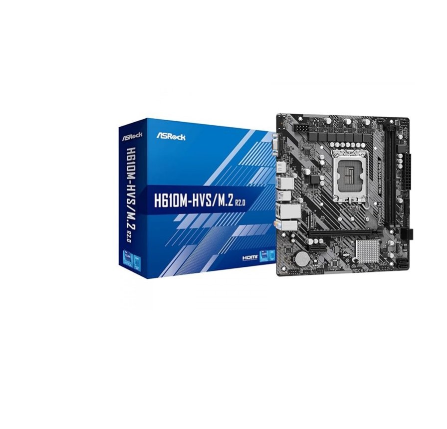 h610 1 Placa Mãe ASRock H610M-HVS/M.2 R2.0, Chipset H610, Intel LGA 1700, mATX, DDR4, 90-MXBJJ0-A0BAY1Z - Imagem 1